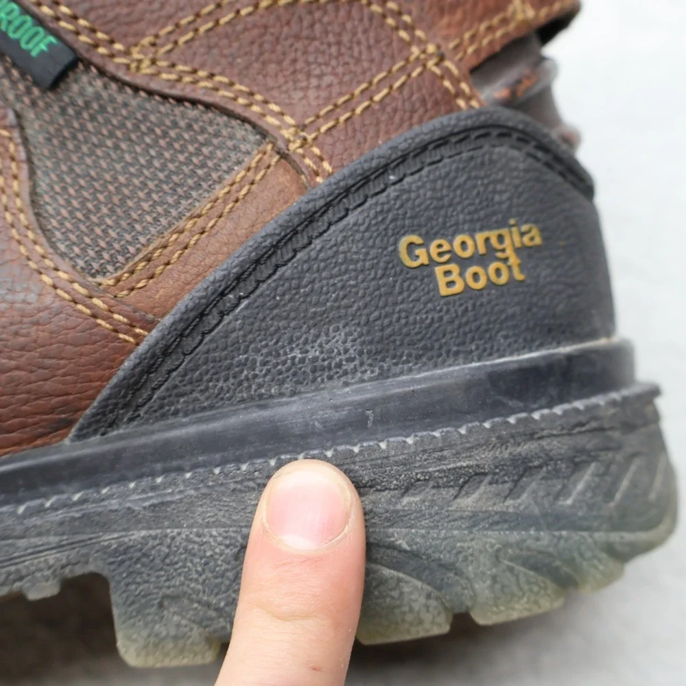 Georgia Mens 10.5M Work Boot Brown Zero Drag Waterproof Leather Steel Toe G086